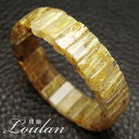 タイチンルチルクォーツ 天然石バングル 石サイズ約17.5×7mm-17.5×9mm 約57g 手首周りサイズ:約18.5cmのみ【限定1点モノ 2130-00...