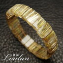 タイチンルチルクォーツ 天然石バングル 石サイズ約14×5.5mm-14×8.5mm 約41.5g 手首周りサイズ:約18.5cmのみ【限定1点モノ 2130-...
