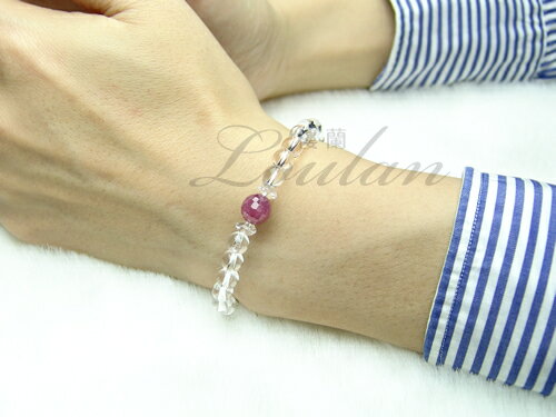 ルビー （紅玉）・ワンポイント・ブレスレット　天然石　パワーストーン