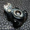 黒天眼石 カエル 約46×35×20mm【限定1点モノ 7115-00-107-004】天然石 パワーストーン 置物