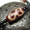 【紐結びネックレス】 龍紋 蓮花天珠 約31.5×15mm 小型水中蓮花天珠 約15mm 小型大人天珠 約15mm 小型虎牙天珠 約6mm 【首周りサイズ】 約...