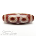 龍紋 三眼天珠 約38×13mm ◆特選◆【限定1点モノ 1110-40-030-001】西蔵 チベット 天珠 dZiBeads バラ売り 粒売り