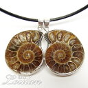 【ペア・片面タイプ】 アンモナイト ペンダントトップ 約33×27×8mm 【限定1点モノ 3323-00-140-016】天然石 パワーストーン