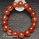 レッドルチルクォーツ(紅針水晶) 石径約12.4-12.8mm 約48.1g 手首周りサイズ:約17.5-18.0cmのみ◆限定1点モノ◆【和龍ブレス 2100...