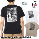 ॹ/CHUMSåɥ֥åץTWoodBlockPrintT-ShirtCH01-2369(Ⱦµȥåץۿ®۴®ܿ䴶)CHUMS(ॹ)ONLINESHOP