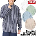 チャムス / CHUMS オーバーサイズド ボタン フロント ハリケーンシャツ Oversized Button Front Hurricane Shirt CH02-1184 (バンドカラー、スタンドカラー、長袖、オーバーサイズシャツ) CHUMS(チャムス)ONLINE SHOP