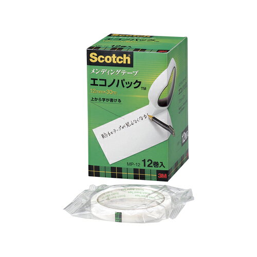 商品仕様●指紋が目立ちにくく、コピーをとっても影が残りにくいつや消し加工。●寸法：幅12mm×長30m●巻芯径：76mm●テープ厚：0．058mm●材質：基材＝アセテートフィルム，粘着剤＝アクリル系JANコード45190012895684519001289568　ls@AK-00019079 事務用品 貼・切用品 メンディングテープ