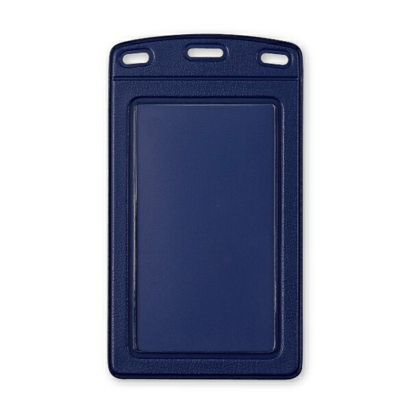 名札ケース レザー調 タテ名刺 オープン NX-131-BU 10枚入 青