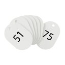 番号札 小 51~75 白 オープン BF-72-WH スチロール番号札 25枚