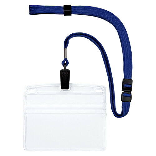 吊り下げ名札クリップ式 横特大 1枚 青 オープン NL-21P-BU