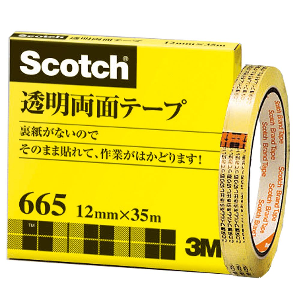 両面テープ 透明両面テープ12mm スリーエム 665-3-12