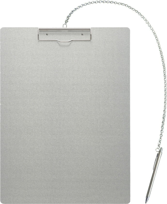 アルミ用箋挟 チェーン+ペン付 タテ型 エヌケイ AS-A3E-P