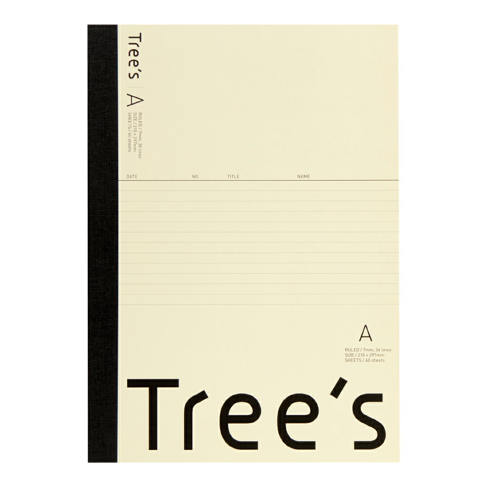 A4 Size - Tree’s A4 A罫40枚 クリーム 日本ノート(キョ UTRAA4C
