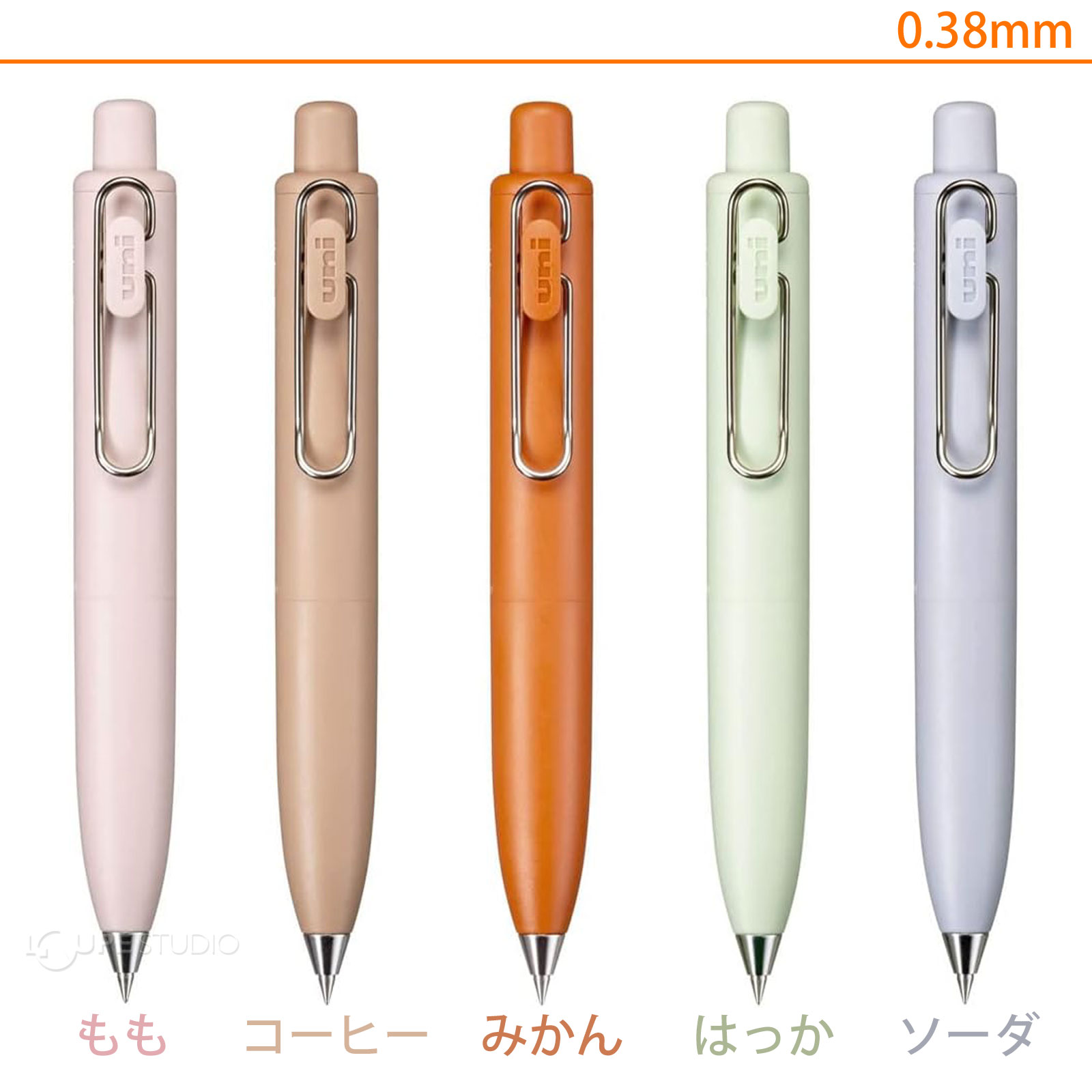 ボールペン プレゼント おしゃれ かわいい 文房具 三菱鉛筆 ゲルボールペン ユニボールワンP 0.38mm 0.5mm シャーベットカラー 卒業 入学 就職 誕生日 記念品 uni 三菱鉛筆 loupe-studio-11374688 ルーペスタジオ サンプル画像3