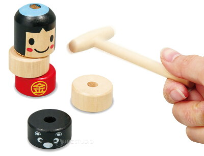 だるまおとし 金太郎 知育玩具 木のおもちゃ ダルマ落とし 体験学習 教材 ゲーム 知育玩具 室内 - Image 3