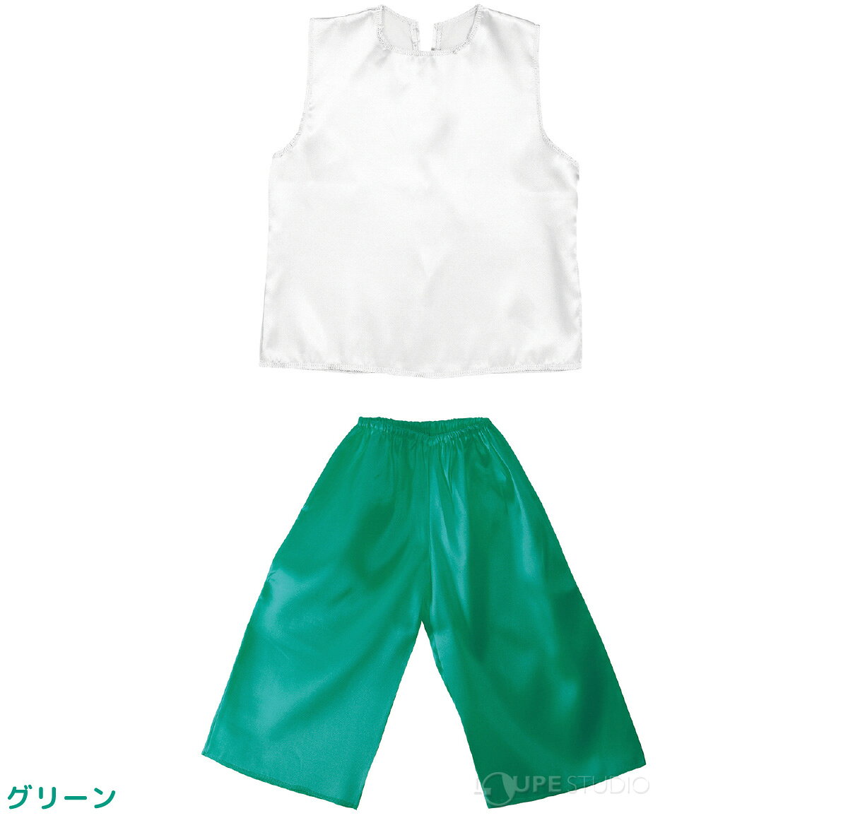 おとこのこセット Jサイズ 袖なし シャツ ズボン パンツ 上下 男の子 学芸会 お遊戯会 発表会 演劇 衣装 コスチューム 子供 運動会 体育祭 ダンス 仮装 コスプレ 2