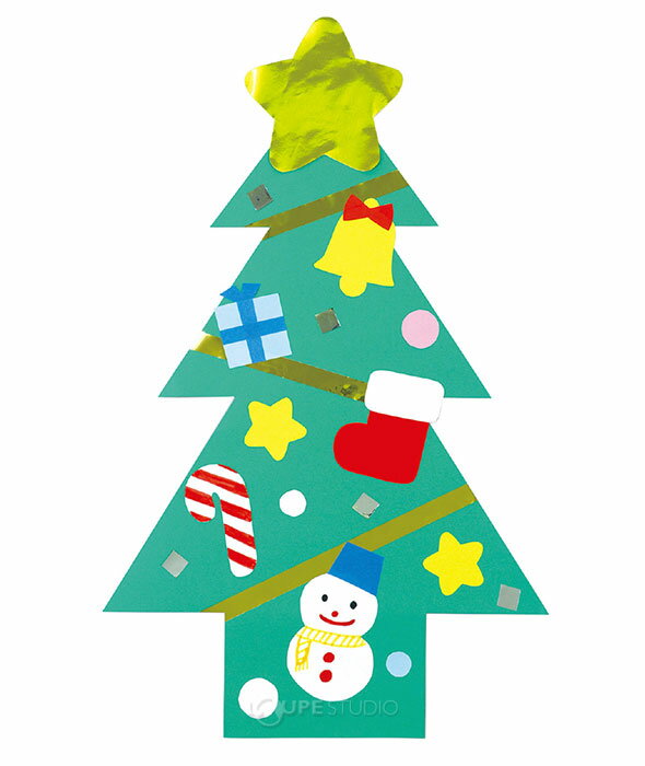 クリスマスツリー 工作紙 図工 工作 知育玩具 子供 キッズ 幼稚園 保育園 小学生