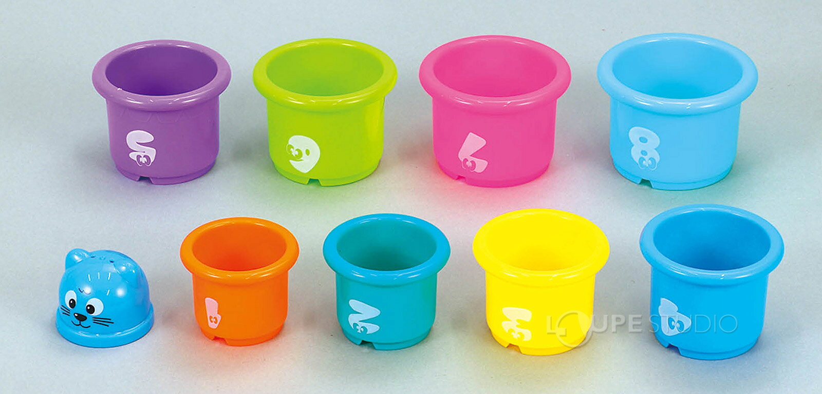 ルーペスタジオの積み木 パズル おもちゃ 知育玩具 幼児 子供 つみつみバケツ ネコ すうじ 幼稚園 保育園 室内 お外 砂場 遊び クリスマス プレゼント｜アングル3