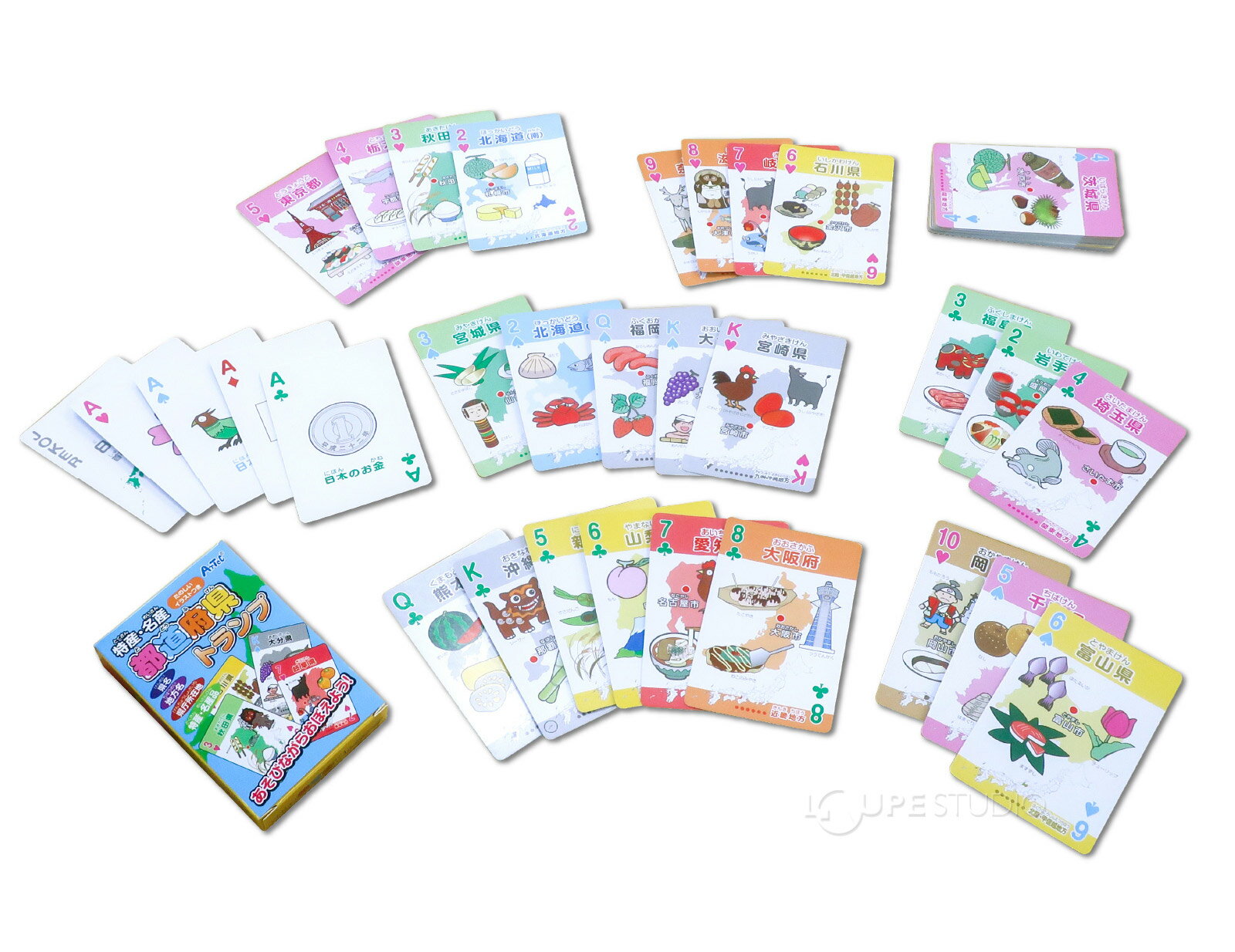 トランプ 特産・名産 都道府県トランプ 知育玩具 おもちゃ カード ゲーム カードゲーム 小学生 お受験 中学受験 学習教材 小学生 社会 勉強 県庁所在地 日本地図 覚える 子供 室内 - Image 3