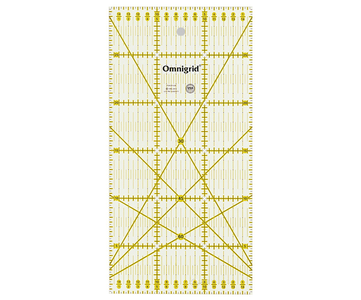 オムニグリッド定規 15×30cm 57622 クロバー 手芸用品 裁縫 定規 キルト用 さし クローバー 趣味 ホビー 手作り