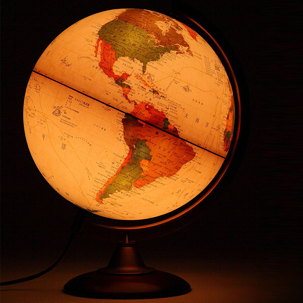 地球儀 [ライト付き] インテリア アンティーク 地球儀 レトロ 子供用 学習 行政図 25cm イタリア製 おしゃれ おすすめの写真