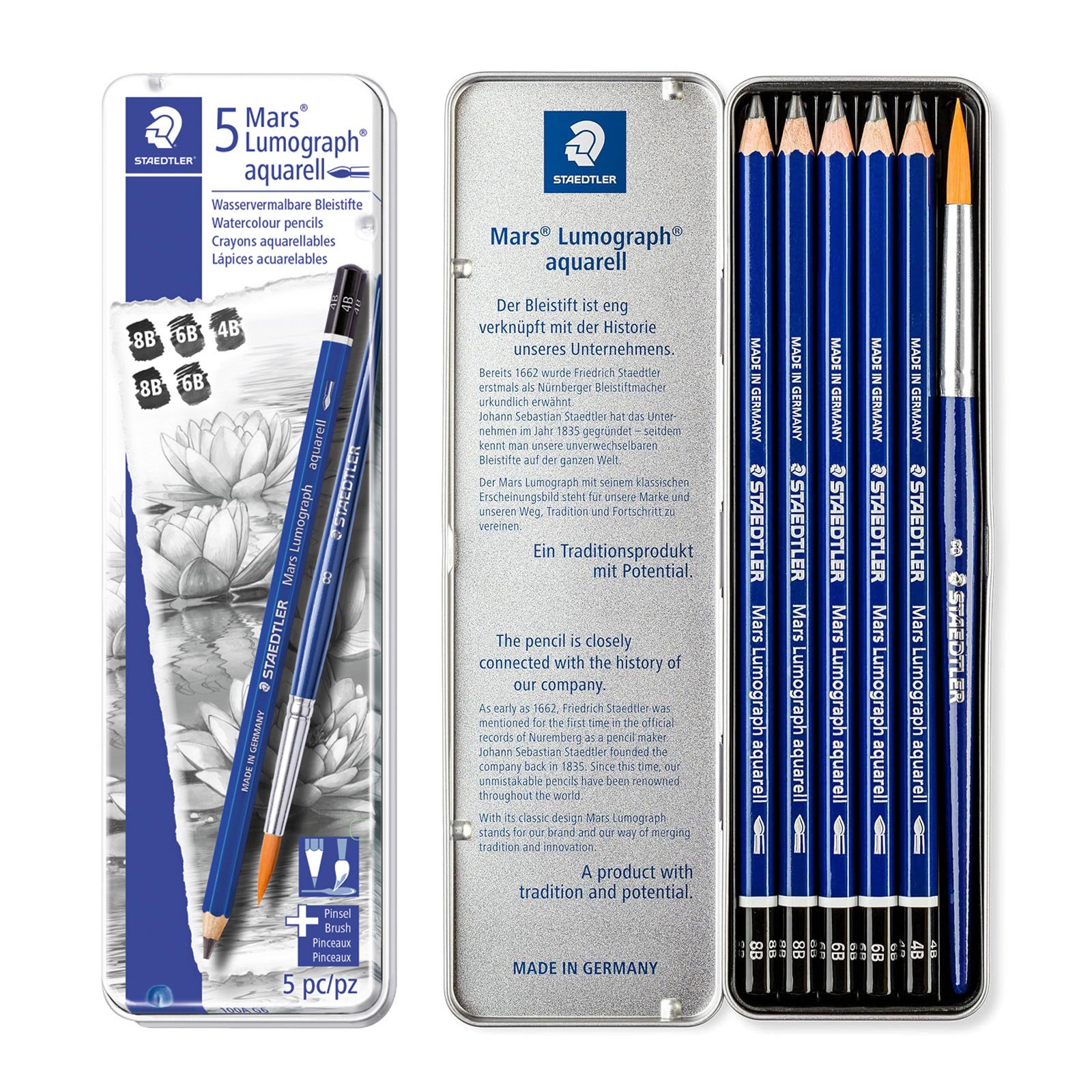 ステッドラー (STAEDTLER) マルス ルモグラフ アクェレル 水彩鉛筆 6本セット メーカー正規品 筆記具 文房具 おしゃれ デザイン 誕生日 プレゼン...