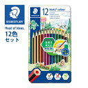 ステッドラー (STAEDTLER) ノリスカラー色鉛筆 12色セット 缶ケース メーカー正規品 筆記具 文房具 おしゃれ デザイン 誕生日 プレゼント ギフト