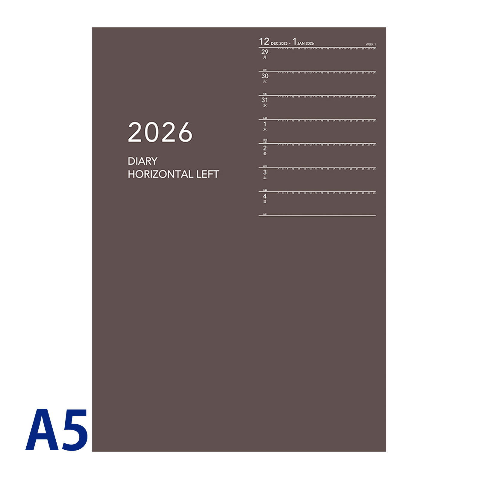 ダイゴー 手帳 2026年 1月始まり ウィークリー アポイント appoint ノートタイプ A5 1週間+横罫 ブラウン スケジュール帳 ビジネス手帳 プレ...