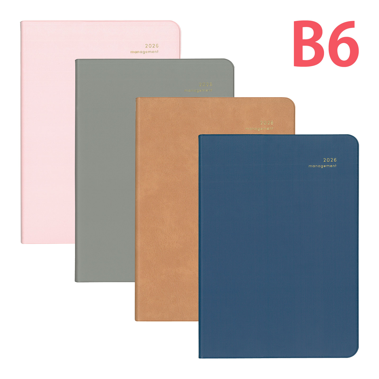 ダイゴー 手帳 2026年 1月始まり 2025年 12月始まり ウィークリー MILL ミル B6 Management FINE イエロー ピンク ブルー ...