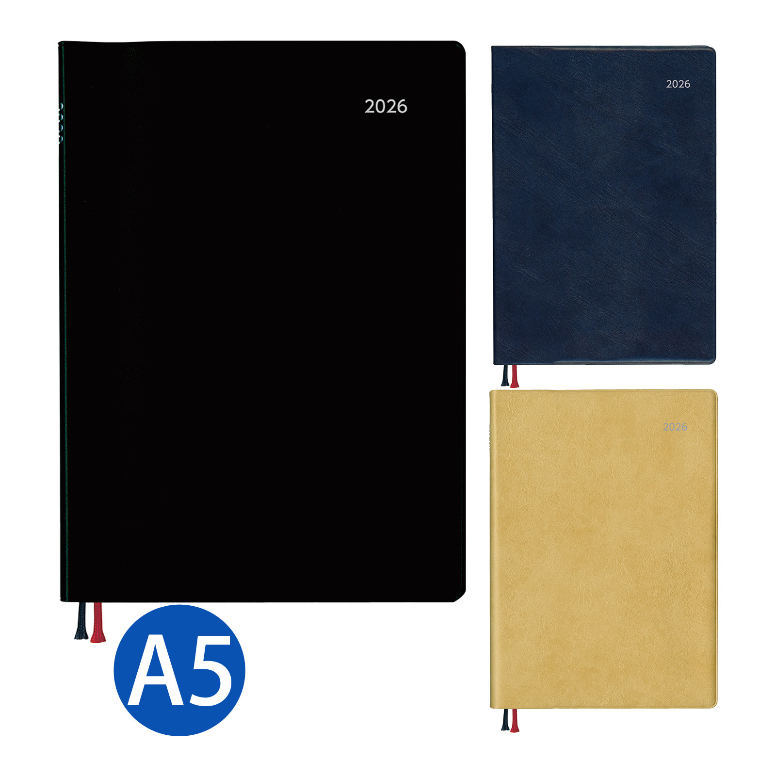 ダイゴー 手帳 2026年 1月始まり 25-26 アポイント Appoint 大きな文字シリーズ 1週間+横罫 A5 ブラック ネイビー ベージュ 令和8年 ...