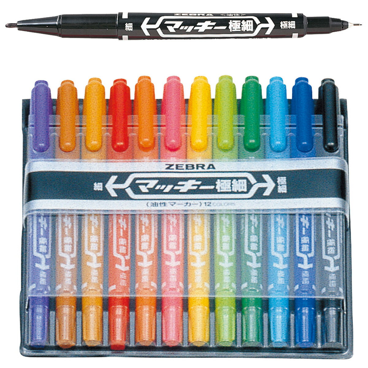 マッキー 極細 12色セット [油性] MCF-12C 制作素材 マジック ペン 図工 運動会 体育祭 学芸会 お遊戯会 文化祭