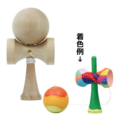 けん玉 木製 フィットけん玉 【無着色】木のおもちゃ 木製玩具 知育玩具 景品 室内 運動神経 運動 - Image 1