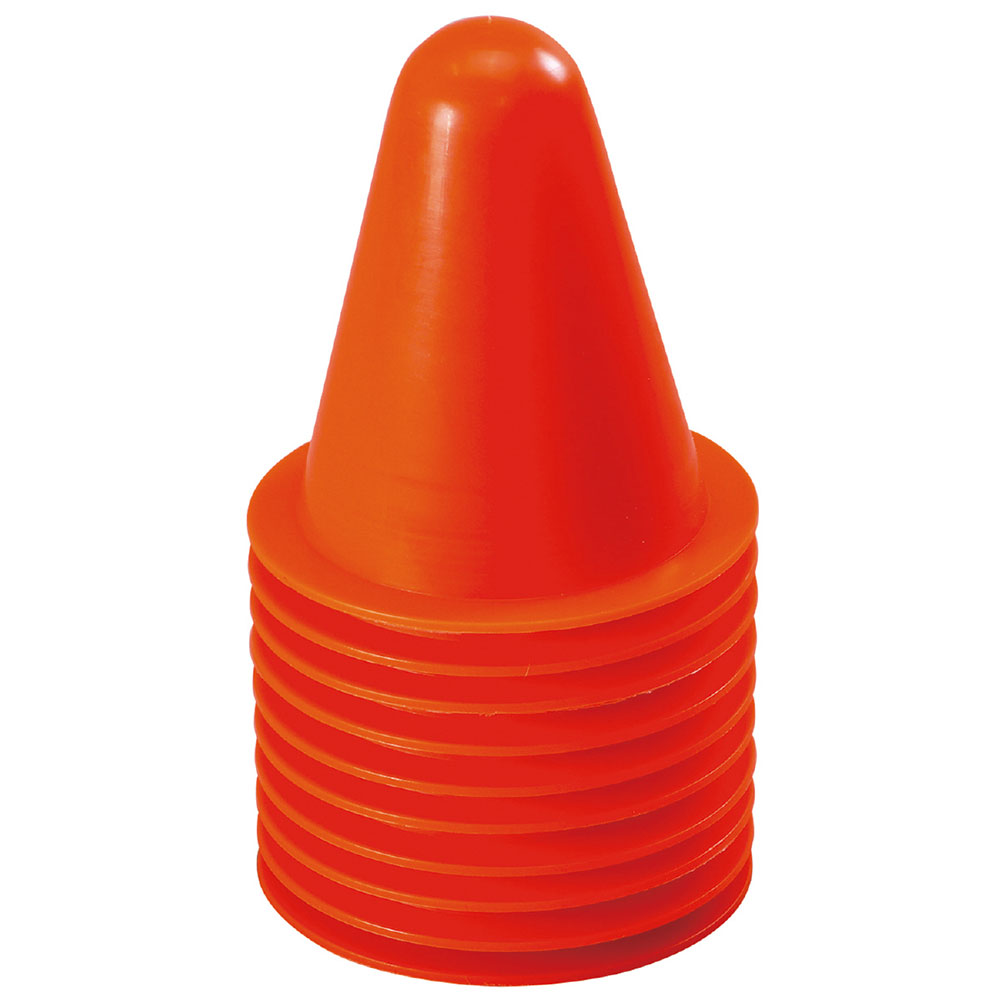 ミニコーン10個セット[オレンジ] 20cm カラーコーン 三角コーン 運動会 体育祭 サッカー フットサル バスケ 練習 駐車場 ポール 駐車禁止 立ち入り禁止 進入禁止