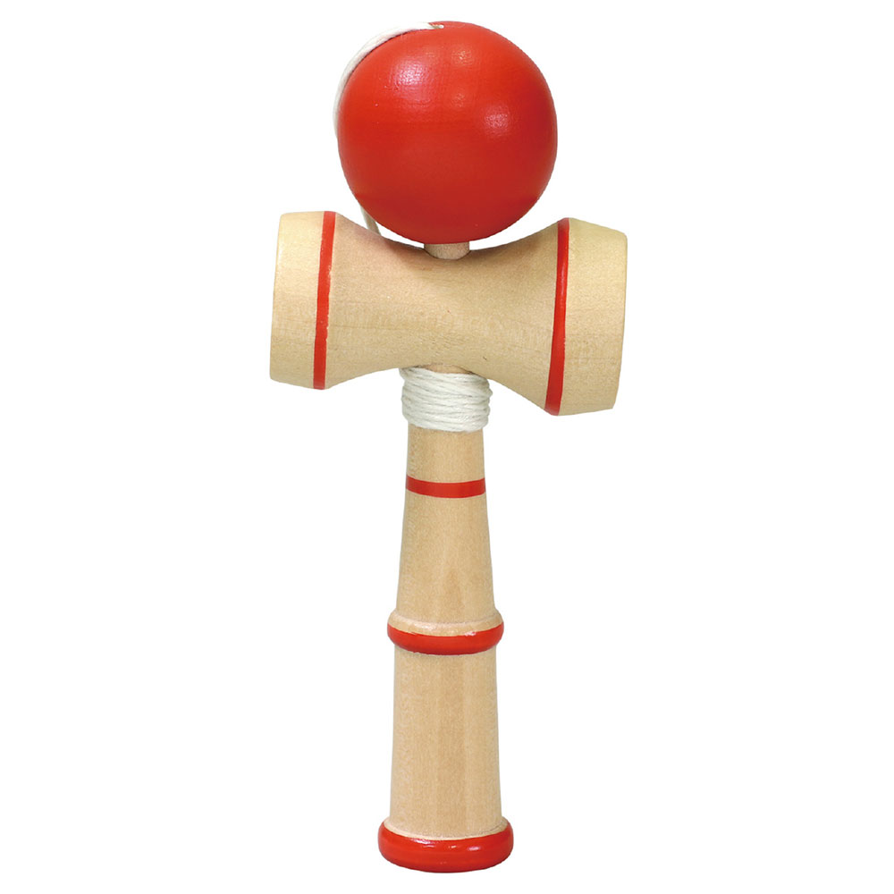 木製けん玉ミニ カラー 赤 木のおもちゃ 木製玩具 知育玩具 コンパクト 景品 室内 遊び 運動神経 運動 剣玉