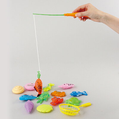 魚釣りゲーム おもちゃ 魚つり 水遊び お風呂 じしゃくでさかなつりゲーム 玩具 キッズ 子供 男の子 女の子 さかなつり 磁石 マグネット 室内 おさかないっぱい - Image 1