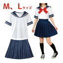 セーラー服 衣装 半袖 コスプレ 女の子 スカート 学生服 制服 上下セット 女子高生 高校生 JK 仮装 文化祭 イベント 大きいサイズ M L