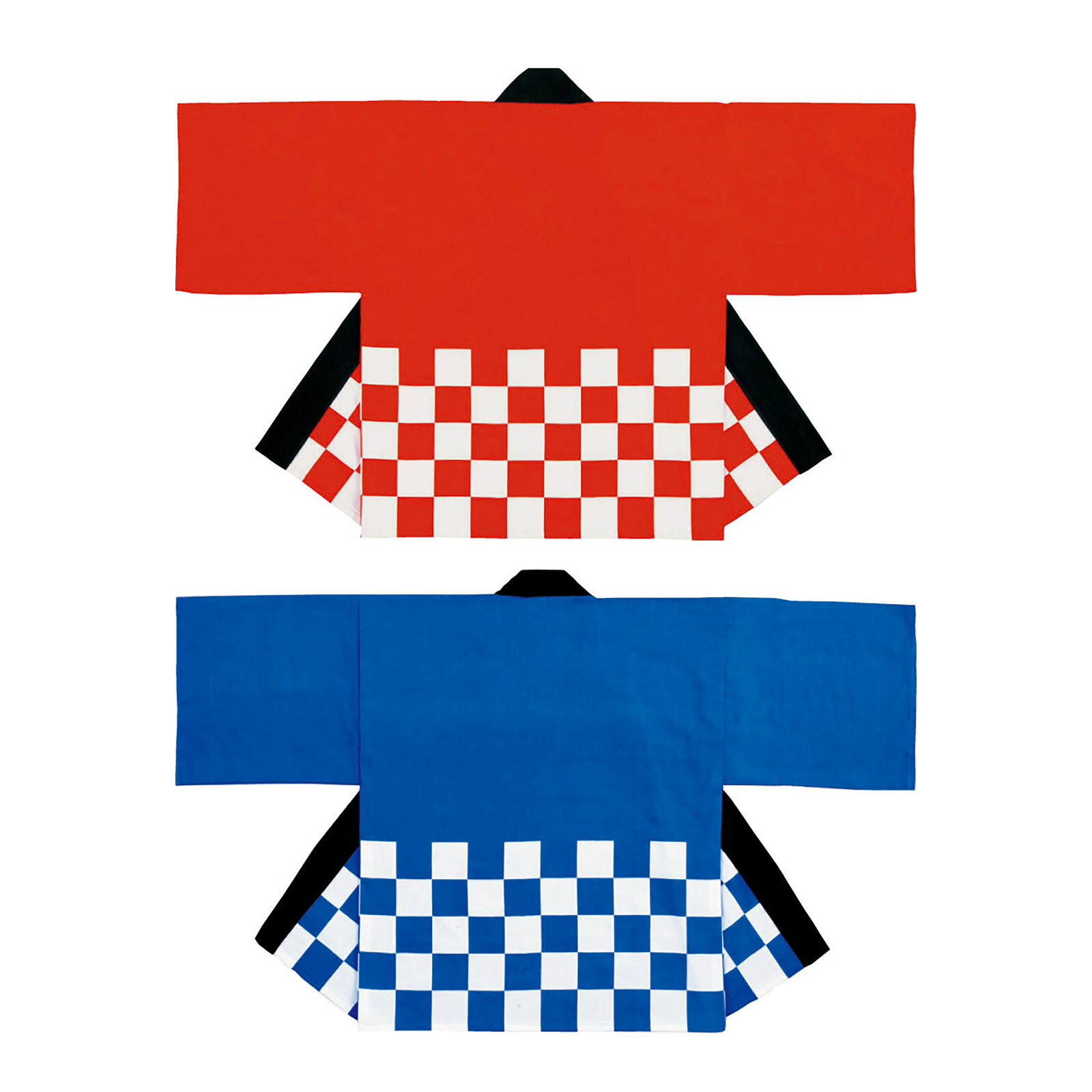 カラー市松袢天 法被 半纏 衣装 はんてん コスチューム お祭り まつり 体育祭 運動会 イベント スーパ..