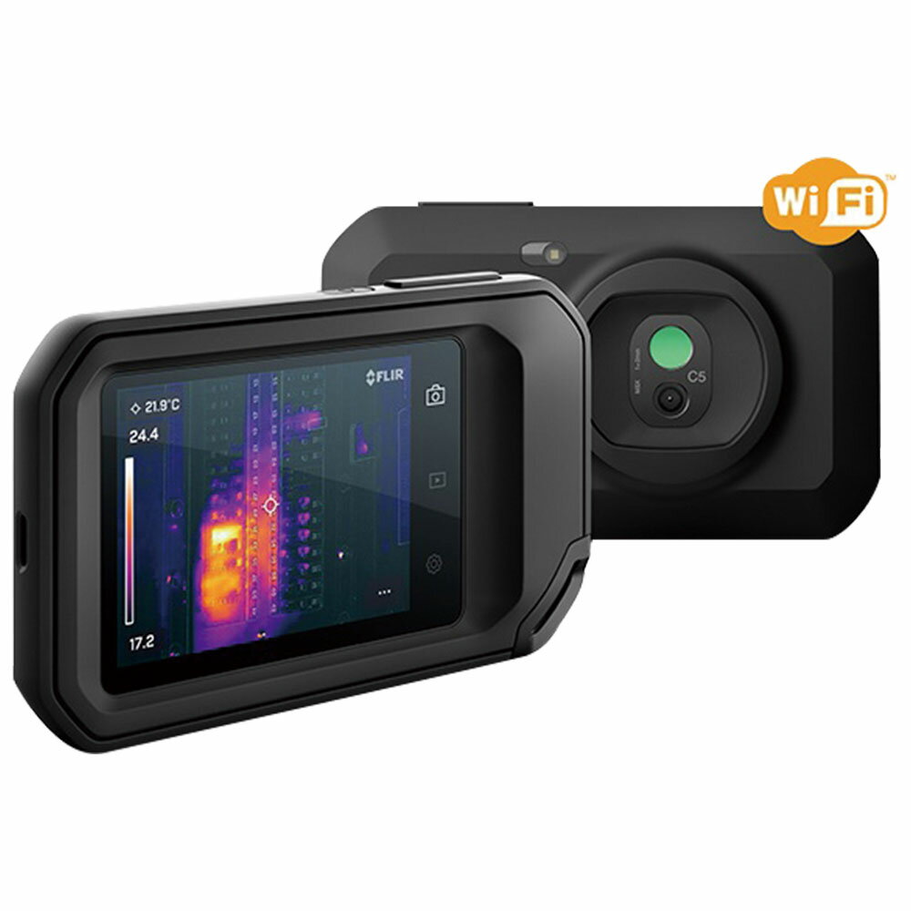 赤外線サーモグラフィ フリアー スマホ iPhone iPad iOS Android FLIR One Pro FLIR 赤外線サーモグラフィカメラ 可視カメラ 日本正規品商品番号:HK-FL-016MSXを搭載した赤外線および可視カメラ。全く新しいFLIR ONE Proは、今まで想像もしなかったほど早く、目に見えない問題を見つける力を与えてくれます。赤外線サーモグラフィ フリアー FLIR E4 WiFi対応 温度計測 赤外線サーモグラフィカメラ パソコン iPad 日本正規品 商品番号:HK-FL-007Wi-Fiを搭載して新登場サーモグラフィカメラ FLIR E4。赤外線画像、デジタルカメラ、スーパーファインコントラスト(MSX)に加えWi-Fiが新しく搭載された究極の検査ツール。4580313190842　ls@HK-FL-026ポケット型 赤外線 サーモグラフィ フリアー C5 FLIR 熱 温度 冷暖房設備 断熱チェック 修理 点検 電気設備 防水 コンパクト おすすめフリアーC5ほんとにポケットサイズの赤外線サーモグラフィ。手軽にどこへでも持ち運べる190gコンパクト設計。 3.5インチ大画面、簡単タッチパネル操作でスマホ感覚で効率作業。サイズ:138×84×24mmほんとにポケットサイズの赤外線サーモグラフィ。手軽にどこへでも持ち運べる190gコンパクト設計。 3.5インチ大画面、簡単タッチパネル操作でスマホ感覚で効率作業。熱画像と可視画像を合成し、鮮明でクリアな熱画像を実現したMSX搭載。 WiFi機能でクラウドサービス「FLIR Ignite」と接続。データ転送・保存が可能。 冷暖房設備から家屋の断熱チェック、電気設備の修理・メンテナンスまでフレキシブルに活用できる。画素数160×120ピクセルの赤外線センサー搭載防塵防水性能IP54耐衝撃落下性能2m数値や顔まで認識できる鮮明な熱画像(MSX スーパーファインコントラスト機能)OneTouchレベルスパン機能により最適なサーマルフォーカスが瞬時に可能WiFi経由でFLIR Igniteクラウドサービス接続データ転送・保存・管理が可能三脚取付可能&nbsp;問い合わせ品番：フリアーC5ポケット型 赤外線 サーモグラフィ フリアー C5 FLIR 熱 温度 冷暖房設備 断熱チェック 修理 点検 電気設備 防水 コンパクト おすすめスペックIRセンサー160×120(19200ピクセル)温度分解能0.07&#8451;視野角54°×42°フレームレート8.7Hzフォーカスフォーカスフリー画面サイズ3.5インチデジタルカメラ5MP画像モード熱画像・可視画像・MSX・ピクチャーインピクチャーカラーパレットアイアン・グレー・レインボー・アークティック・ラバ・レインボーHC画面の自動回転あり計測温度範囲-20～400&#8451;精度±3&#8451;または±3%測定機能スポット・ボックス(最小/最大)測定補正放射率補正保存メディア内蔵メモリー及びオンボードのFLIR Igniteクラウド接続(WiFi経由)画像保存容量約5000枚画像ファイル標準JPEGUSBUSB2.0、Type-Cコネクターバッテリー充電式内蔵リチウムイオンバッテリー稼働時間4時間充電時間2時間外部電源5V、USB-C動作環境温度範囲-10&#8451;～50&#8451;保護構造IP54、耐落下衝撃性能2mサイズ138×84×24mm重量190g三脚ネジ穴あり FLIR ※仕様及び外観は改善のため、予告なく変更することがあります。