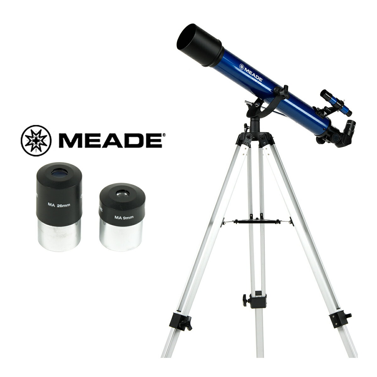 【スマホアダプター付き！】 天体望遠鏡 スマホ 撮影 初心者 ミード AZM-70N MEADE 天体望遠鏡セット 望遠鏡 天体 子供用 小学生 入門 口径70mm スマートフォン カメラアダプター 屈折式 おすすめ 入学祝い クリスマスプレゼントのサムネイル