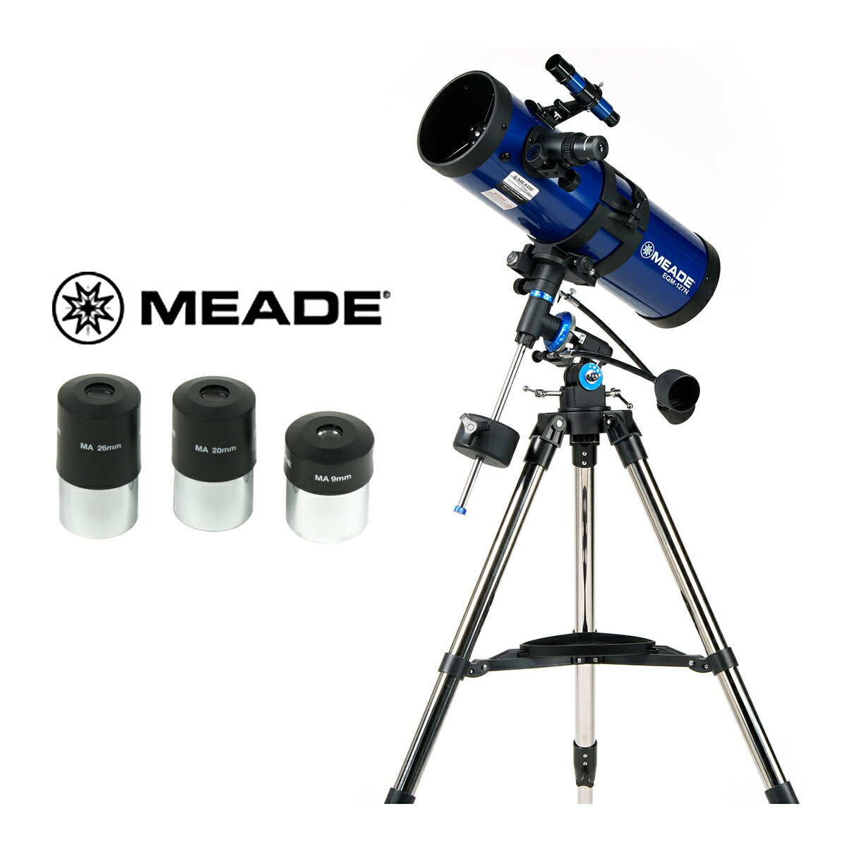 【スマホアダプター付き！】天体望遠鏡 スマホ 撮影 ミード MEADE EQM-127N 反射式 赤道儀 ケンコー 望遠鏡 天体望遠鏡セット 天体 子供 小学生 携帯 天体観測 KENKO