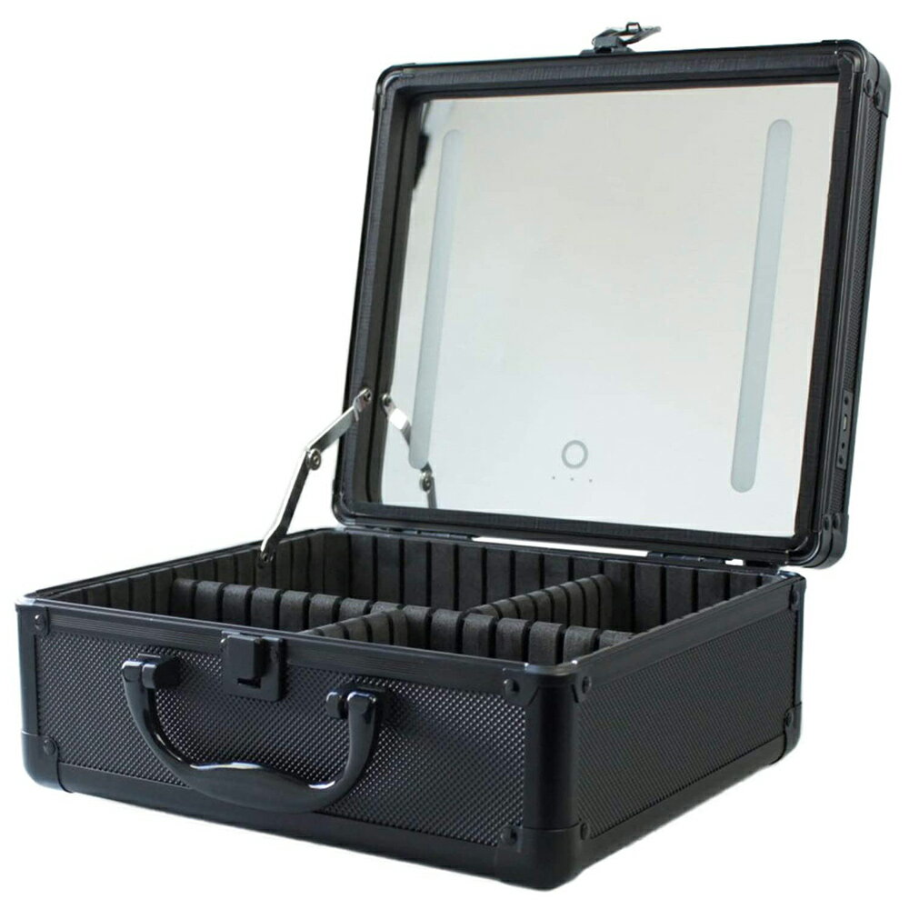 コスメボックス 鏡付き LEDライト COSME BOX YCB-01 ヤマムラ メイクボックス 大容量 持ち運び LEDライト付き 化粧 収納 ふた付き