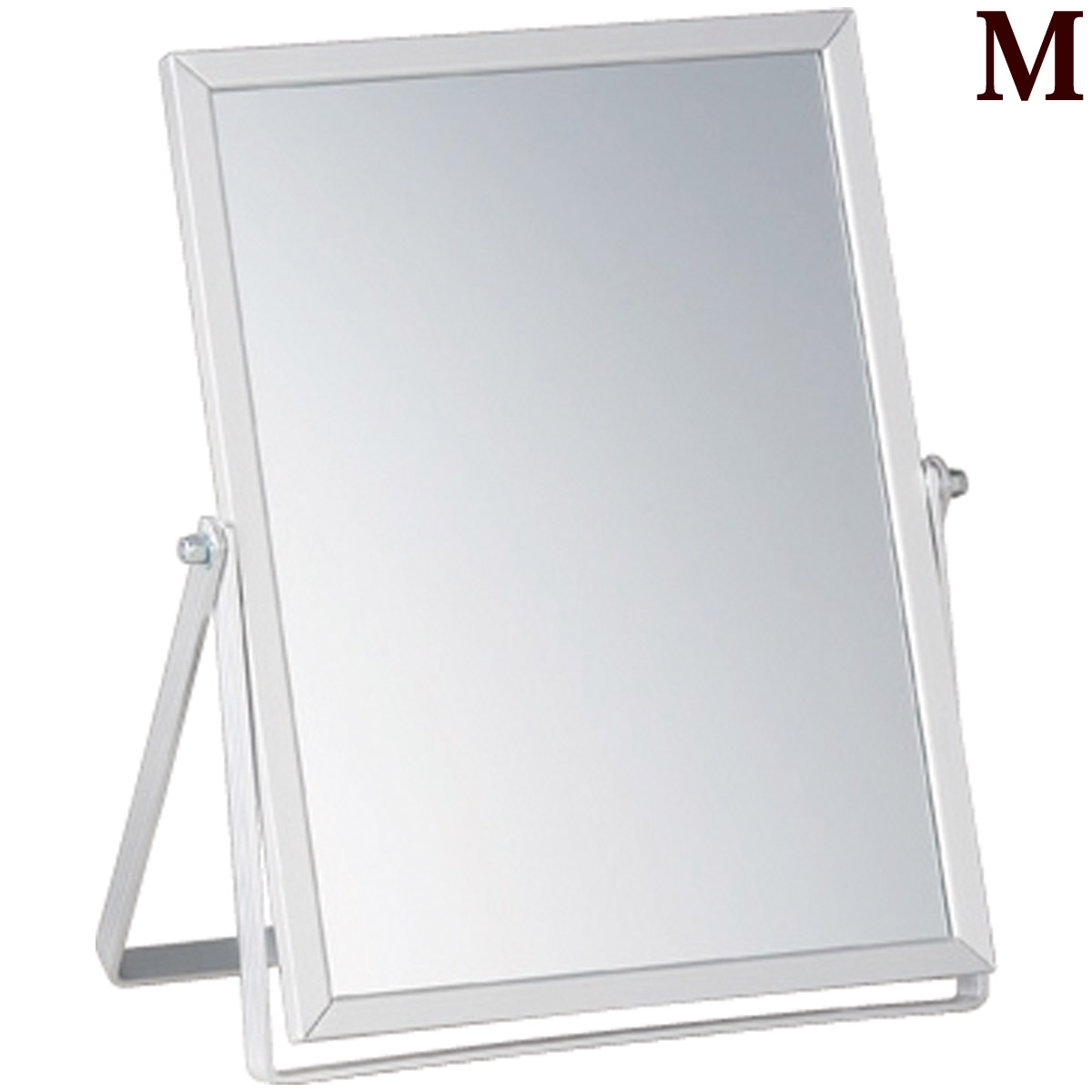 アルミスタンドミラ- M 鏡 卓上 卓上ミラー メイク 化粧鏡 おしゃれ 日本製 インテリア 角型