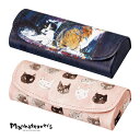 マンハッタナーズ メガネケース 眼鏡ケース おしゃれ 大人 かわいい セミハード ネコ 猫グッズ 雑貨 Manhattaner's ボタンマグネット式 MAN-...