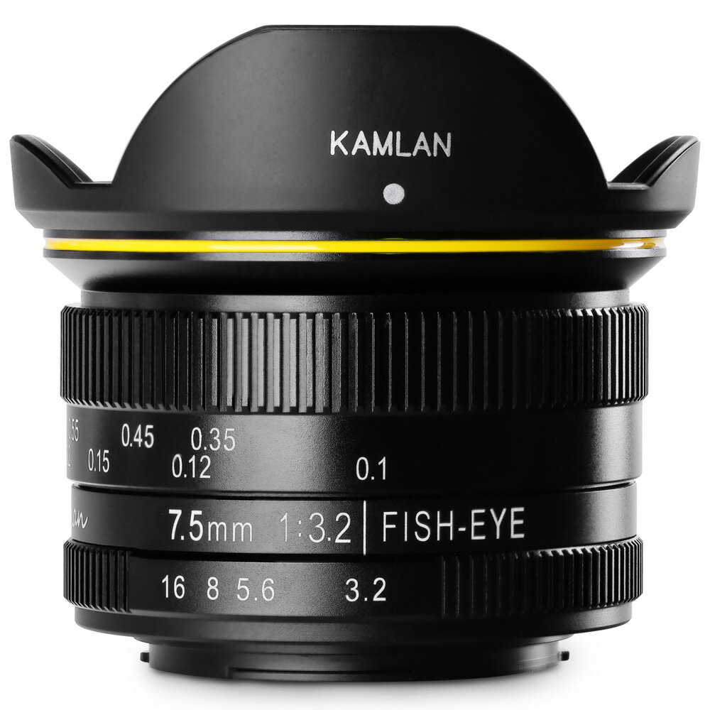 ミラーレス一眼 カメラ 交換レンズ 単焦点レンズ マイクロフォーサーズ用 フィッシュアイレンズ 魚眼 FS 7.5mm F3.2 MFT KAMLAN カムラン