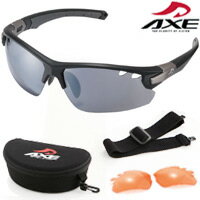 サングラス AX407-DPX UV400 AXE アックス スポーツサングラス UVカット パーツ付属 セット