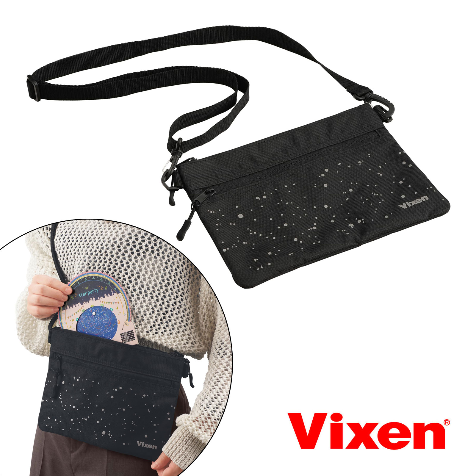 ビクセン (Vixen) サコッシュ (星柄) 肩掛け ショルダーバッグ コンパクト リフレ...