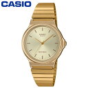 カシオ 腕時計 CASIO メタルバンドモデル バーインデックス 日常生活用防水 ゴールド(2)