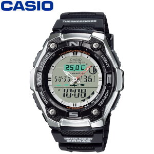 カシオ 腕時計 釣り フィッシングタイム スポーツウォッチ CASIO ブラック 20気圧防水 月齢・月の形表示 時間 便利グッズ AQW-101J-1AJH