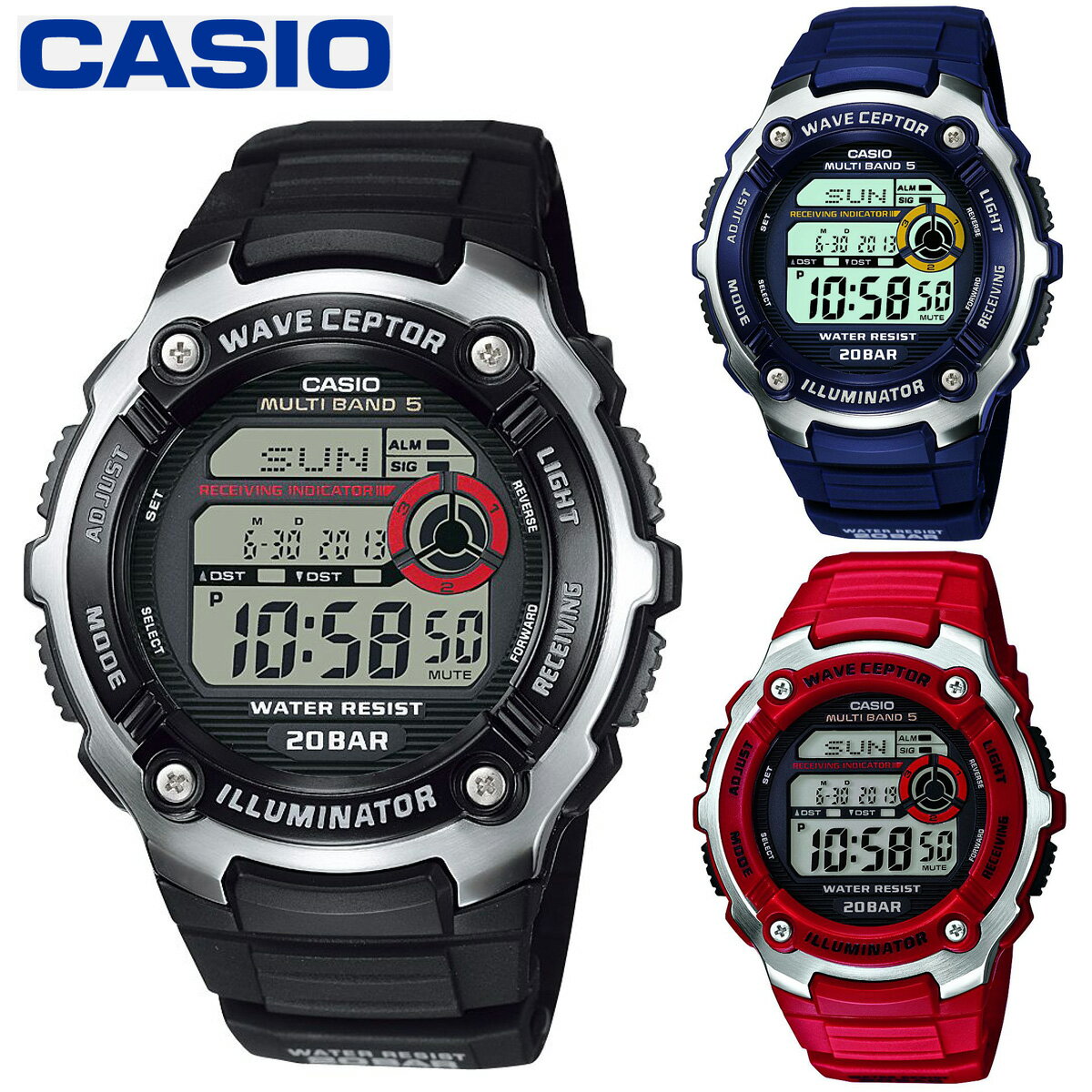 カシオ 腕時計 電波時計 スポーツウォッチ CASIO マリンスポーツ 水泳 20気圧防水 ストップウオッチ ランニングウォッチ ジョギング マラソン WV-200R