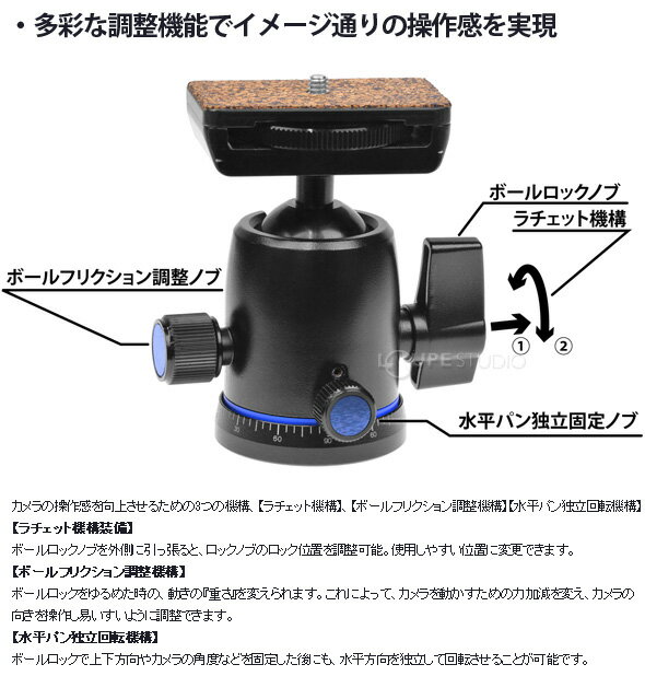 スリック 自由雲台 PBH-525 SLIK カメラ デジカメ 一眼レフ デジイチ 撮影機材 ビ...